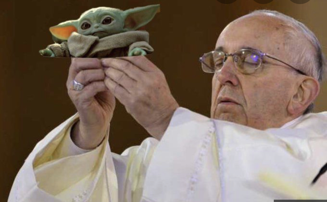 Pope with grogu